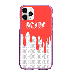 Чехол iPhone 11 Pro матовый Ac dc : rock, цвет: 3D-фиолетовый