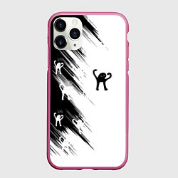 Чехол iPhone 11 Pro матовый Ъуъ съука чб, цвет: 3D-малиновый