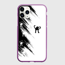 Чехол iPhone 11 Pro матовый Ъуъ съука чб, цвет: 3D-фиолетовый