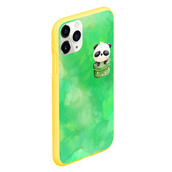 Чехол iPhone 11 Pro матовый Милая панда в кармане, цвет: 3D-желтый — фото 2