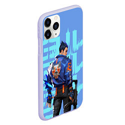 Чехол iPhone 11 Pro матовый Юру спиной, цвет: 3D-светло-сиреневый — фото 2