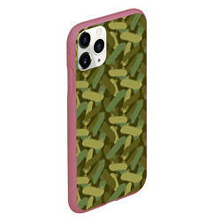Чехол iPhone 11 Pro матовый Скейтбординг камуфляж, цвет: 3D-малиновый — фото 2