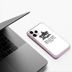 Чехол iPhone 11 Pro матовый Форест Гамп цитата, цвет: 3D-розовый — фото 2