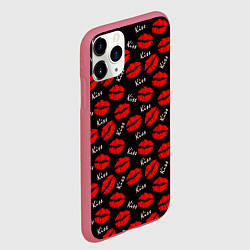 Чехол iPhone 11 Pro матовый Kiss поцелуи, цвет: 3D-малиновый — фото 2