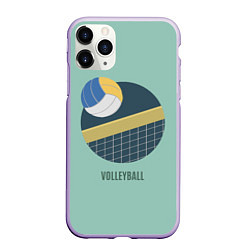 Чехол iPhone 11 Pro матовый Volleyball Спорт, цвет: 3D-светло-сиреневый