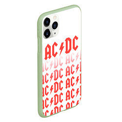 Чехол iPhone 11 Pro матовый Acdc Паттерн, цвет: 3D-салатовый — фото 2