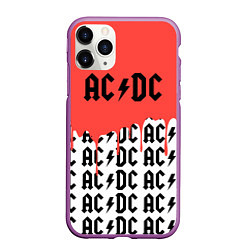 Чехол iPhone 11 Pro матовый Ac dc rock, цвет: 3D-фиолетовый