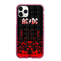 Чехол iPhone 11 Pro матовый Acdc Паттерн