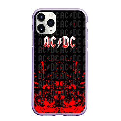 Чехол iPhone 11 Pro матовый Acdc Паттерн, цвет: 3D-светло-сиреневый