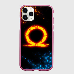 Чехол iPhone 11 Pro матовый GOD OF WAR CRATOS FIRE SYMBOL RUNE, цвет: 3D-малиновый