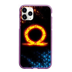 Чехол iPhone 11 Pro матовый GOD OF WAR CRATOS FIRE SYMBOL RUNE, цвет: 3D-фиолетовый