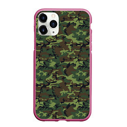 Чехол iPhone 11 Pro матовый Камуфляж Нато Вудленд woodland