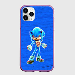 Чехол iPhone 11 Pro матовый Sonic exe, цвет: 3D-фиолетовый