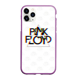 Чехол iPhone 11 Pro матовый PINK FLOYD LOGO ПИНК ФЛОЙД ГЛИТЧ, цвет: 3D-фиолетовый