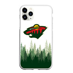 Чехол iPhone 11 Pro матовый Minnesota Wild, Миннесота Уайлд Лес, цвет: 3D-белый