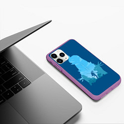 Чехол iPhone 11 Pro матовый Шень Хе Genshin Impact, цвет: 3D-фиолетовый — фото 2