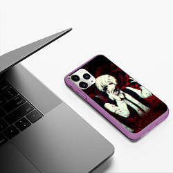 Чехол iPhone 11 Pro матовый Токийский Гуль и Брызги Аниме Ghoul, цвет: 3D-фиолетовый — фото 2