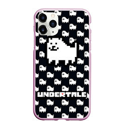 Чехол iPhone 11 Pro матовый UNDERTALE DOG AND LOGO УНДЕРТАЛЕ