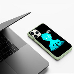 Чехол iPhone 11 Pro матовый Моб Психо 100 Шигео, цвет: 3D-салатовый — фото 2