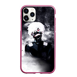 Чехол iPhone 11 Pro матовый Токийский Гуль в Дыму Tokyo Ghoul Smoke, цвет: 3D-малиновый