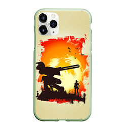 Чехол iPhone 11 Pro матовый Снейк и Метал Гир, цвет: 3D-салатовый