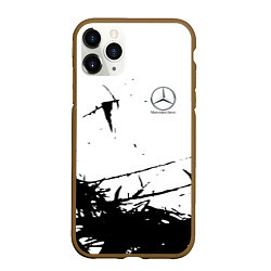 Чехол iPhone 11 Pro матовый Mercedes текстура