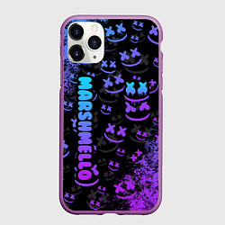 Чехол iPhone 11 Pro матовый Marshmello логотип, цвет: 3D-фиолетовый