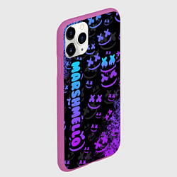 Чехол iPhone 11 Pro матовый Marshmello логотип, цвет: 3D-фиолетовый — фото 2