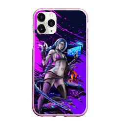 Чехол iPhone 11 Pro матовый Arcane ДЖИНКС игра League Of Legends, цвет: 3D-розовый