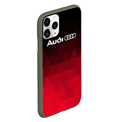 Чехол iPhone 11 Pro матовый Audi геометрия, цвет: 3D-темно-зеленый — фото 2