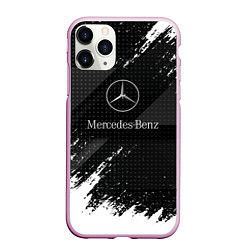 Чехол iPhone 11 Pro матовый Mercedes-Benz - Темный, цвет: 3D-розовый