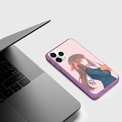 Чехол iPhone 11 Pro матовый Задумчивая Тору, цвет: 3D-фиолетовый — фото 2