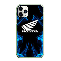 Чехол iPhone 11 Pro матовый Honda Fire, цвет: 3D-салатовый