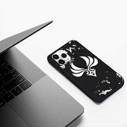 Чехол iPhone 11 Pro матовый ГЕНШИН ИМПАКТ - АНЕМО Камуфляж, цвет: 3D-черный — фото 2