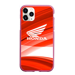 Чехол iPhone 11 Pro матовый Honda logo auto, цвет: 3D-малиновый
