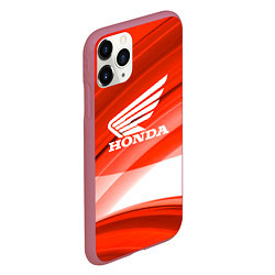 Чехол iPhone 11 Pro матовый Honda logo auto, цвет: 3D-малиновый — фото 2