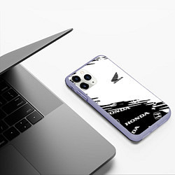 Чехол iPhone 11 Pro матовый Honda sport pattern, цвет: 3D-светло-сиреневый — фото 2