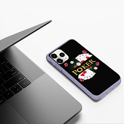 Чехол iPhone 11 Pro матовый Покер POKER, цвет: 3D-светло-сиреневый — фото 2