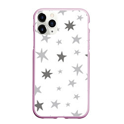 Чехол iPhone 11 Pro матовый Звездочкиstars, цвет: 3D-розовый