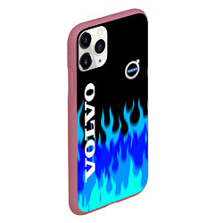 Чехол iPhone 11 Pro матовый Volvo размытый огонь, цвет: 3D-малиновый — фото 2