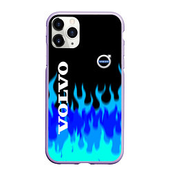 Чехол iPhone 11 Pro матовый Volvo размытый огонь