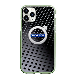 Чехол iPhone 11 Pro матовый Volvo сталь, цвет: 3D-салатовый
