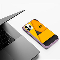 Чехол iPhone 11 Pro матовый Honda - Yellow, цвет: 3D-сиреневый — фото 2