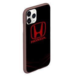 Чехол iPhone 11 Pro матовый Honda - Тонкие линии, цвет: 3D-коричневый — фото 2