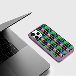 Чехол iPhone 11 Pro матовый Красочные Гитары, цвет: 3D-фиолетовый — фото 2