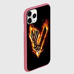 Чехол iPhone 11 Pro матовый Викинги: Вальхалла, логотип, цвет: 3D-малиновый — фото 2