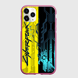 Чехол iPhone 11 Pro матовый CYBERPUNK 2077 Логотип, цвет: 3D-малиновый