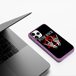 Чехол iPhone 11 Pro матовый Punk Rock Панки Хой, цвет: 3D-фиолетовый — фото 2
