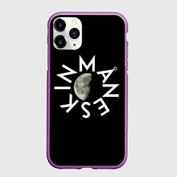 Чехол iPhone 11 Pro матовый Манескин и луна, цвет: 3D-фиолетовый