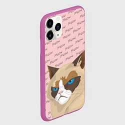 Чехол iPhone 11 Pro матовый Angry Cat Злой кот, цвет: 3D-фиолетовый — фото 2